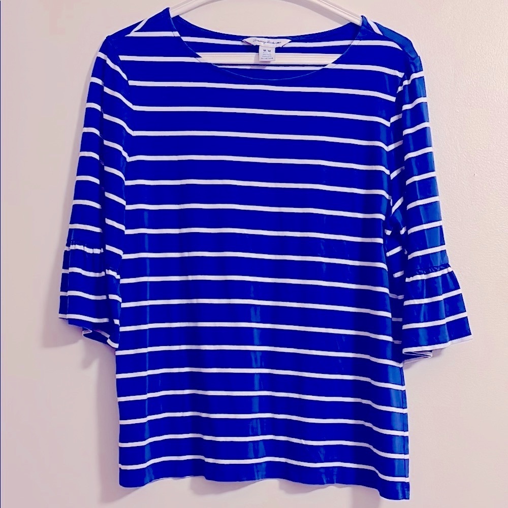TOMMY BAHAMA soft cotton/modal tencell boatneck t-shirt with flare sleeves sizeM